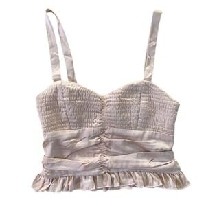 NWT Coquette Satin Corset Cami Balletcore Top M Blush Pink Feminine Romantic